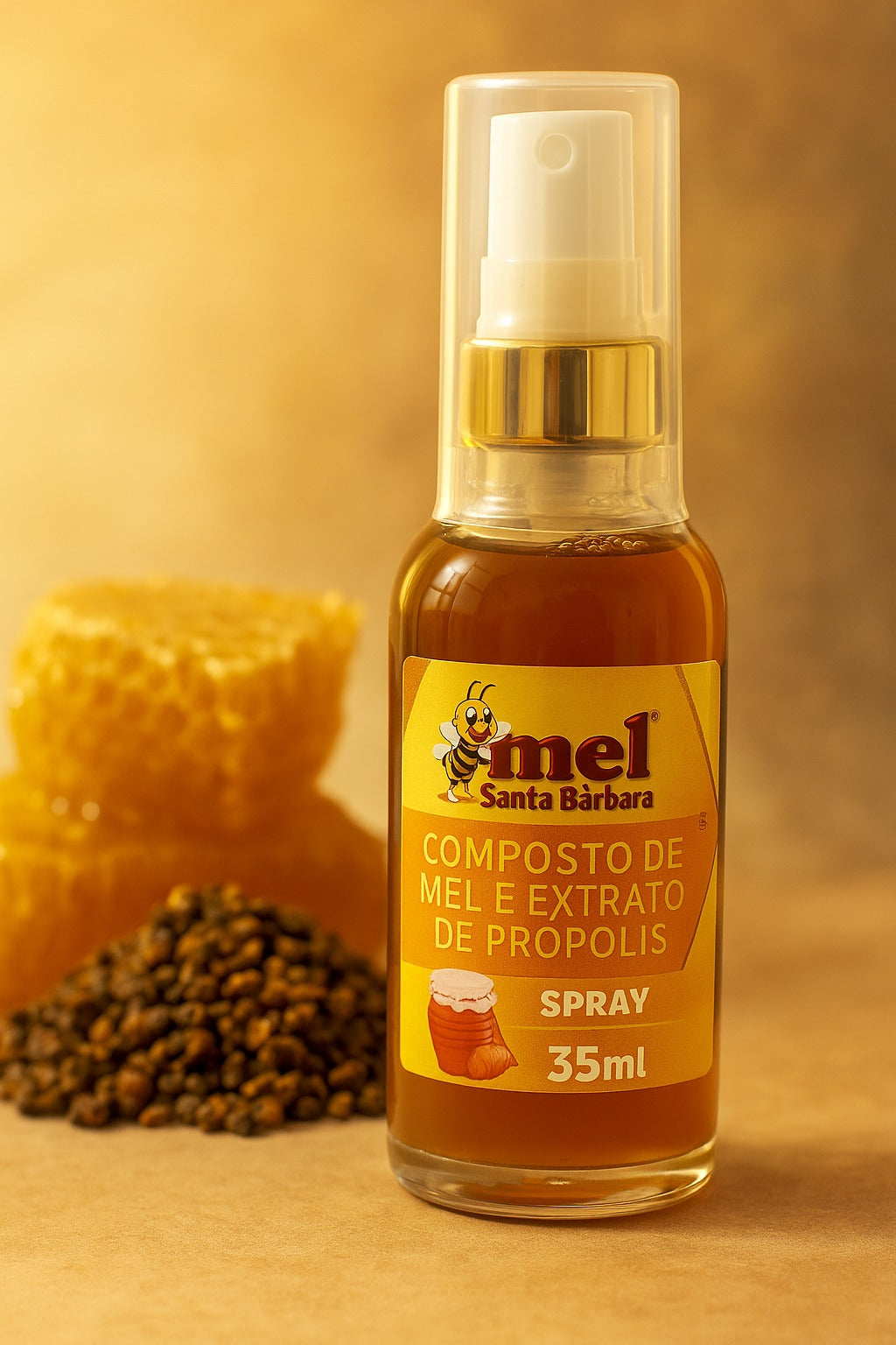 Spray de Mel com Própolis Santa Bárbara 35ml | Alívio Natural para Garganta e Imunidade